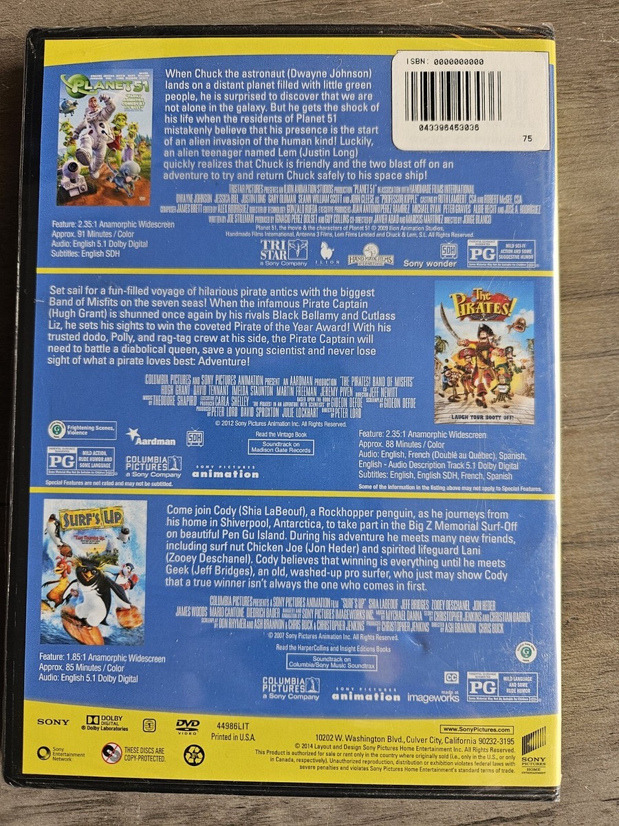 Planet 51 / The Pirates Band of Misfits / Surf's Up Triple
