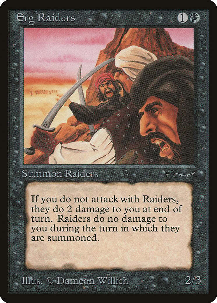 Erg Raiders (b Light) Arabian Nights NM Black Common MAGIC MTG CARD ABUGames