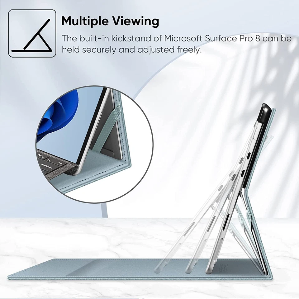 For Microsoft Surface Pro 8 2021 Multiple Angle Case Portfolio Business Cover - Image 3 of 4