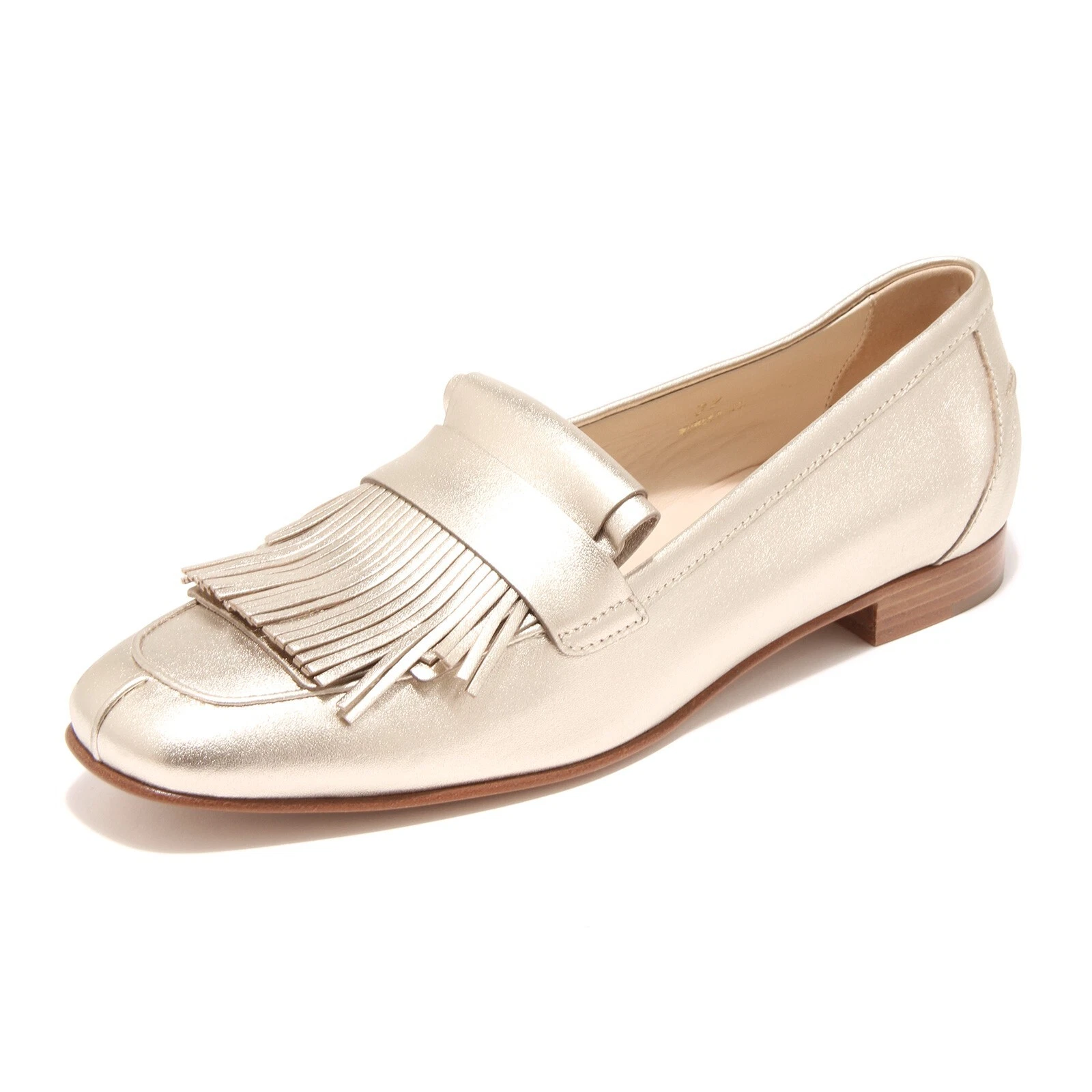 TOD’S 96482 mocassino TOD'S CUOIO SP MAXI FRANGIA oro scarpa donna loafer shoes women