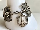 Vintage Silver Filigree Bracelet Paris, Eiffel Tower, Opera Souvenir Ornate — photo 1