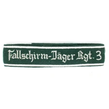 German WWII Military Wool Uniform Cuff Title Fallschirm-Jager Rgt. 3