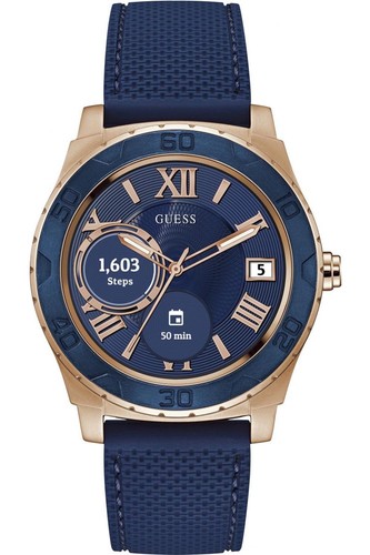 Uhr Herren Guess Connect C1001G2 Gummi Blau | eBay