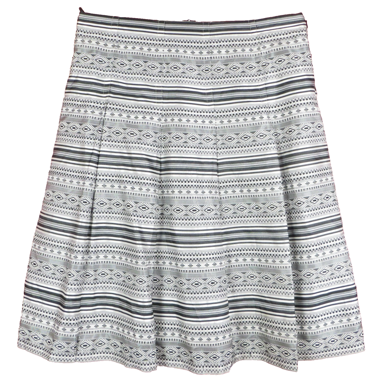 NINE WEST Women's Multicolor Geo Silk Rayon Pleated A-Line Flare Skirt Size 10