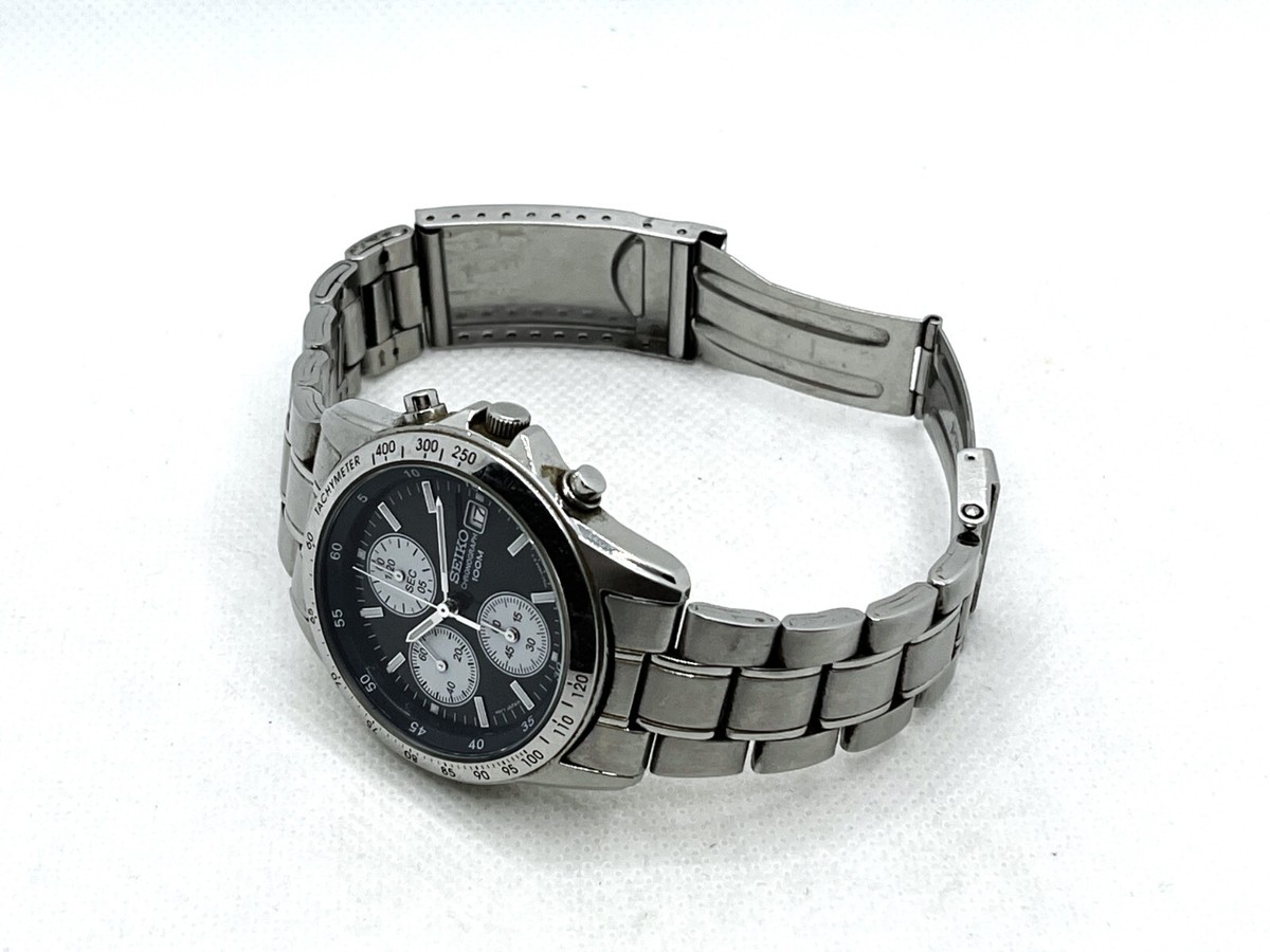SEIKO Chronograph Men's Wristwatch Watch Reverse-Panda Dial SEIKO Chronograph Men's Wristwatch Watch Reverse-Panda Dial