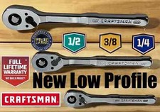 Craftsman 3 Pc Low Profile Ratchet Socket Wrench Set 12 38 14 Dr