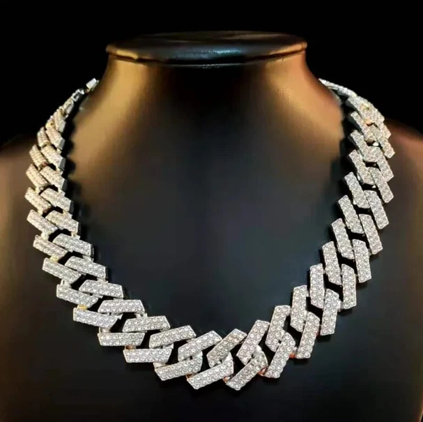 Collar Cadena Plata 925 Acero Inoxidable Cubano Mujer Hombre Chapado en Oro Foto 2 de 4