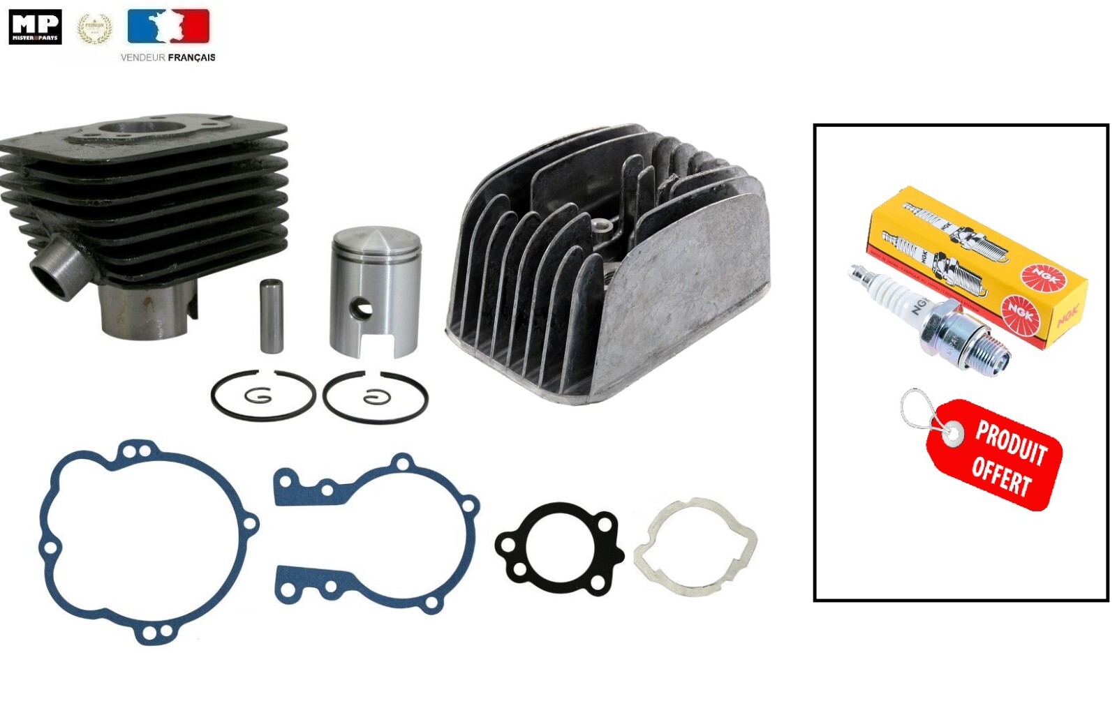 Cylindre haut moteur Piaggio Ciao 50 culasse fonte usinee axe 10mm regularite thermique