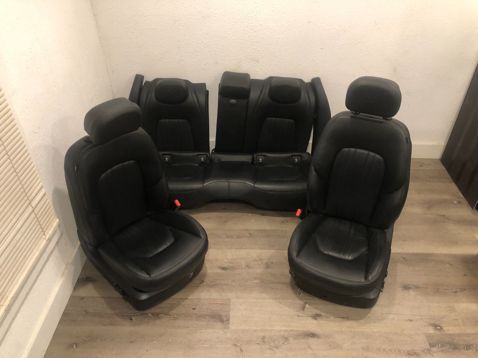 2014-2017 MASERATI GHIBLI COMPLETE FRONT & REAR BLACK LEATHER SEATS SEAT SET OEM