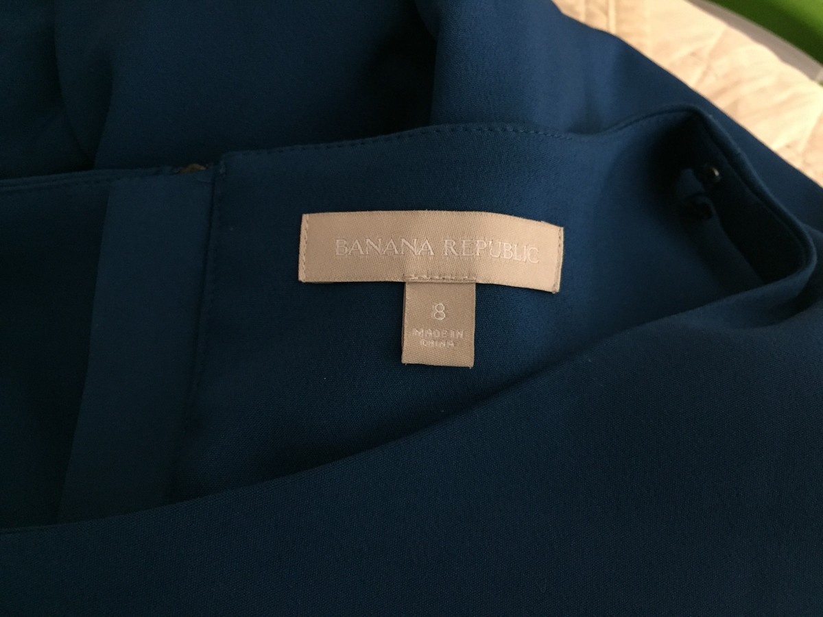 Robe Volante Sans Manches Banana Republic Bleu Paon - Taille M/8, Taille Basse, Occasion Très Bon état