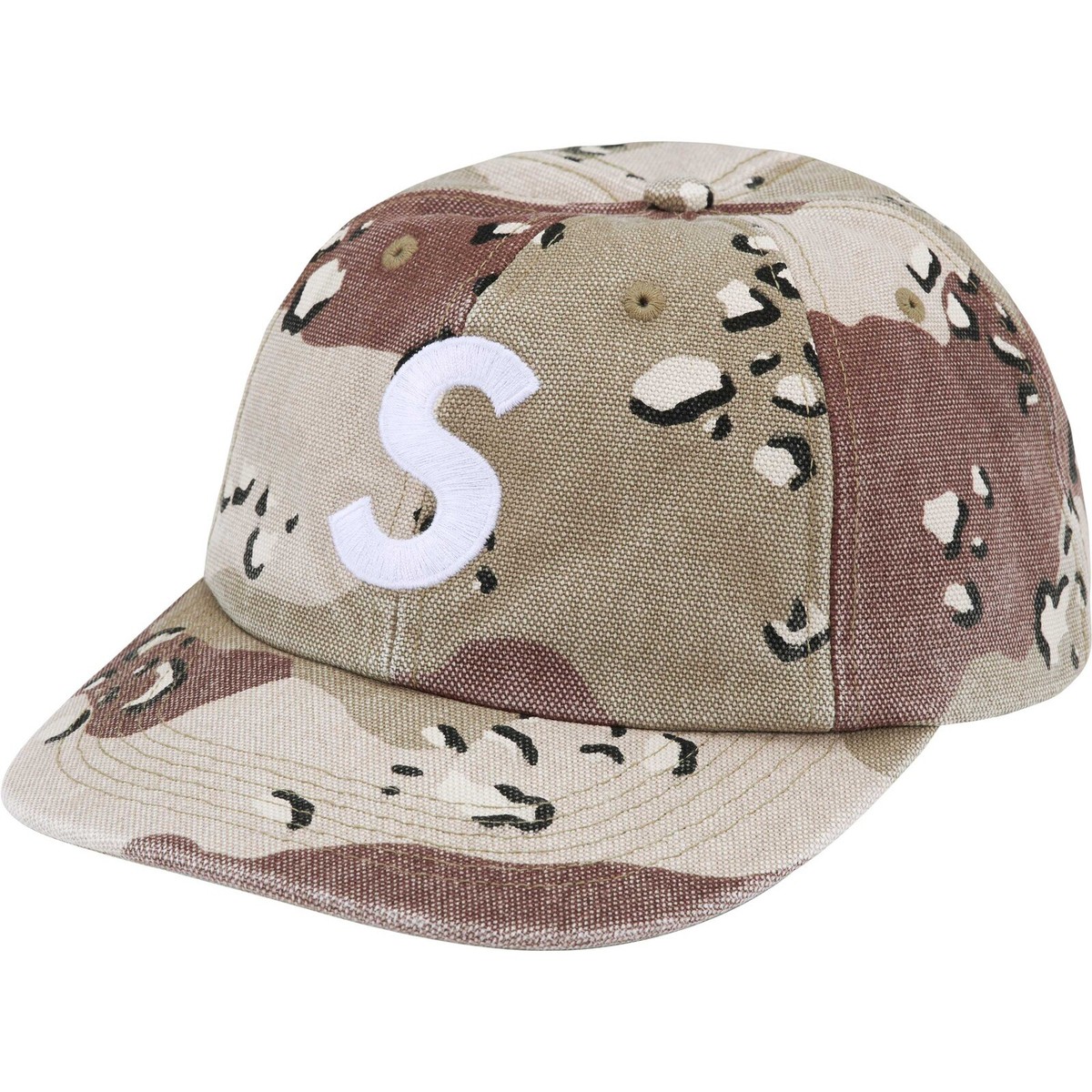 SUPREME PIGMENT S LOGO 6-PANEL Hat in Chocolate Chip Camo SUPREME PIGMENT S LOGO 6-PANEL Hat in Chocolate Chip Camo