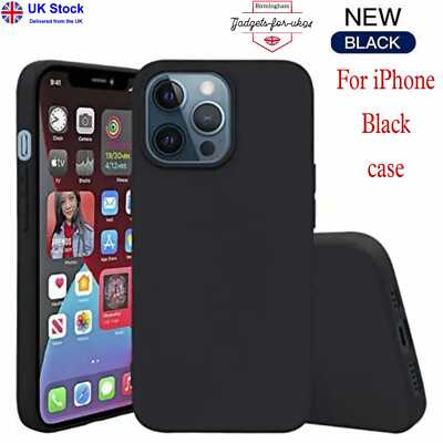 Für iPhone 13 12 11 Pro Max XS 15 14 2022 Stoßfest Silikon Hülle Schwarz Farbe