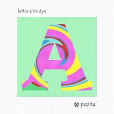 Letter A Tie Dye Needlepoint Kit or Canvas