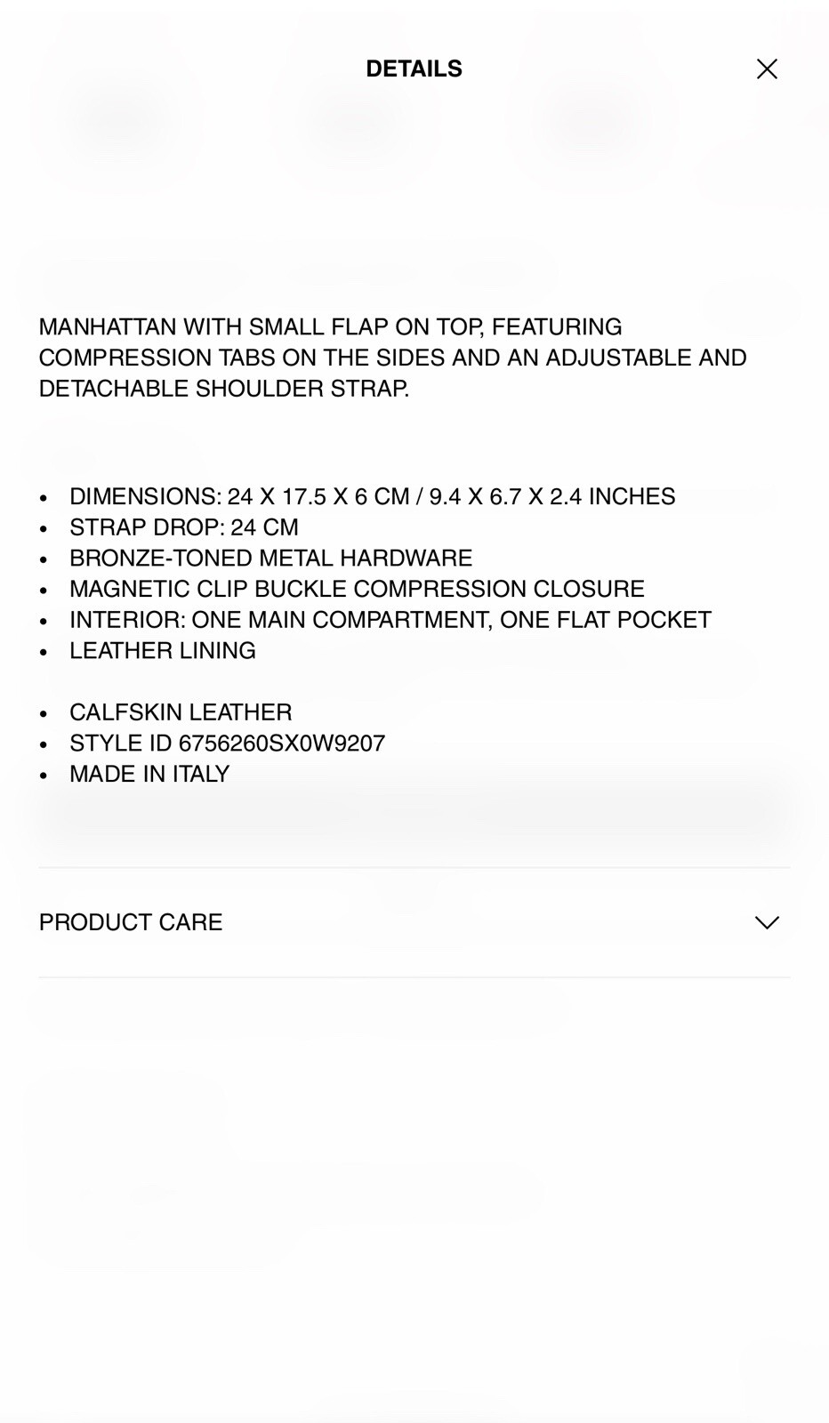 Borsa Saint Laurent Manhattan piccola in scatola colore: bianca vintage taglia piccola pelle