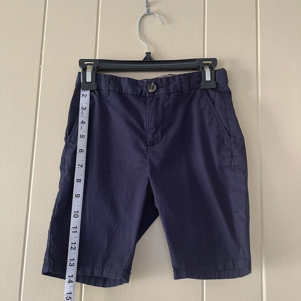 Pantalones Cortos H&M Niño Pequeño Talla 6 Cintura Ajustable Azul Marino Cremallera Botón Foto 3 de 4