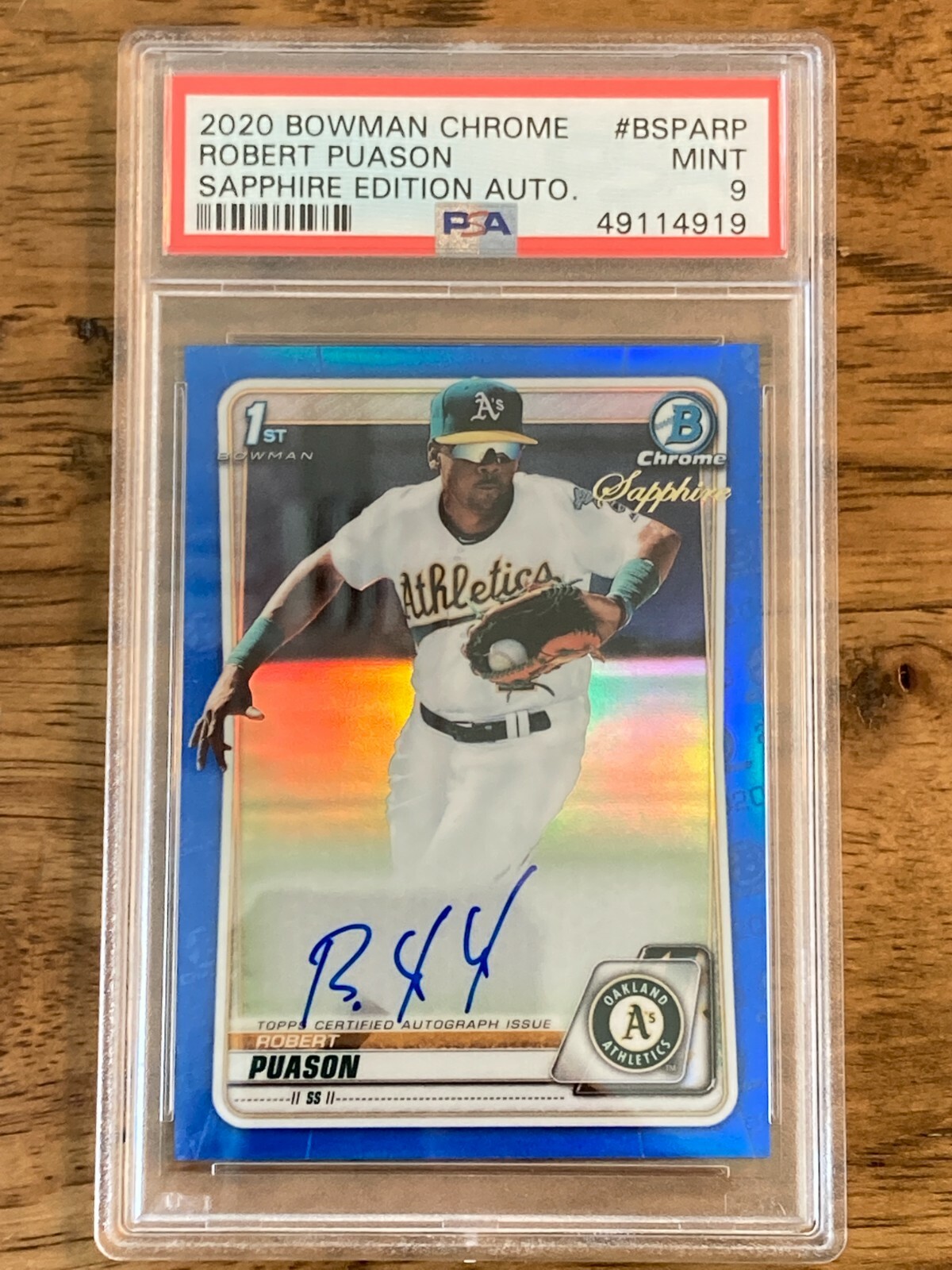 2020 Bowman Chrome Sapphire Edition ROBERT PUASON #BSPARP AUTO PSA 9 - MINT
