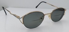 Vintage Royce Int'l Eyewear Gold Silver Oval Half-Rim Sunglasses FRAMES ONLY