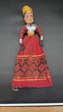 Vintage Puppet Doll Rajasthani Handmade Wood Folk String Traditional Hindu 19”