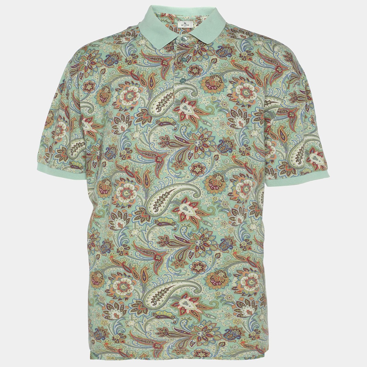 Etro Multicolor Paisley Printed Cotton Polo TShirt XXL
