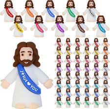 50 Pcs Little Jesus Figures, Mini Jesus Figurines in Bulk Easter Jesus Loves You