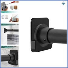 Shower Curtain Rod Holder Adhesive Wall Mount 2 Pack Black Tension Rod Retainer