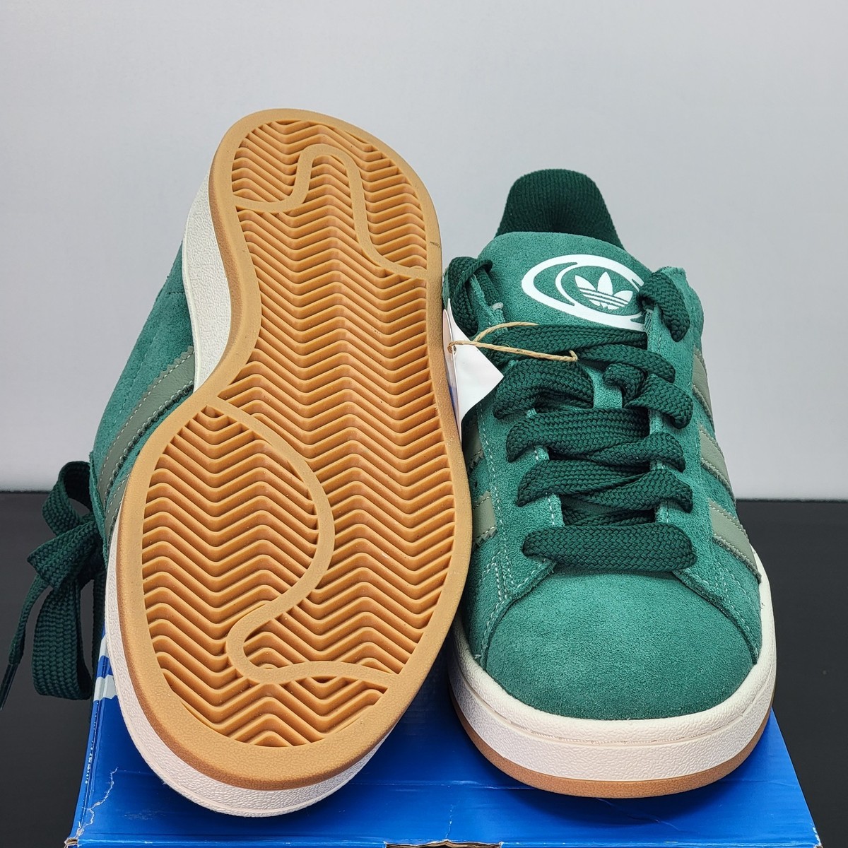 adidas gazelle silver green womens adidas Campus 00s Dark Green Cloud White  Sneakers.ADM