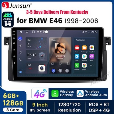 8Core 6+128G Android14 Carplay For BMW 3-series E46 1998-06 Car Stereo Radio GPS