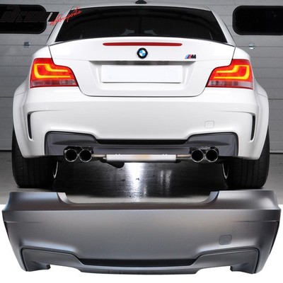 Fits 07-13 BMW E82 E88 128i 135i 1Series 1M Style Rear Bumper+Quad