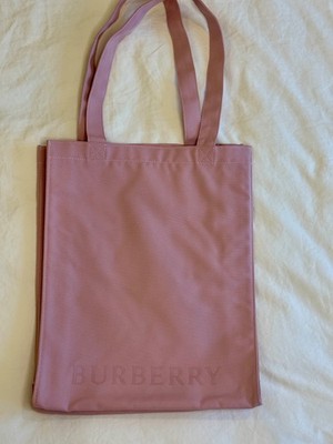 New BURBERRY Pink Canvas Fabric Tote BAG Double Handle GWP