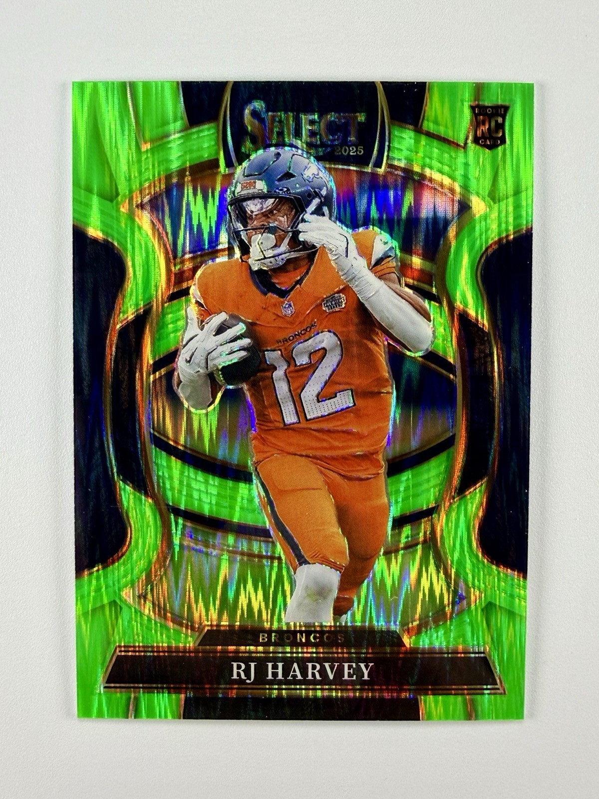 2025 Panini Select - Concourse RJ Harvey #10 Neon Green Shock Prizm /699 (RC)