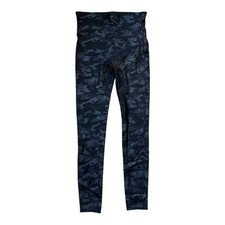 Spanx Full Length Leggings Black Camo Print Women's Size Medium