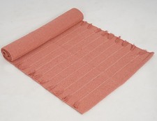 Organic Cotton Yoga Mat Rug Perfect For Yoga, Meditation, Fitness, Peach 2x6 Ft