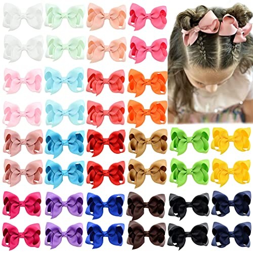 3 Inch Hair Bows for Girls Grosgrain Ribbon Toddler Hair Accessories with