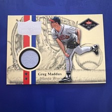 2001 Greg Maddux Fleer Platinum RC National Patch Time Jersey Relic