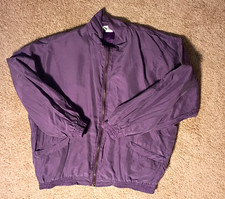 90s/80s Purple Silky Windbreaker Set matching jacket and pants 