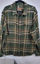Orvis Men's Long Sleeve Heavyweight Flannel Shirt Jacket Size XL Green Plaid