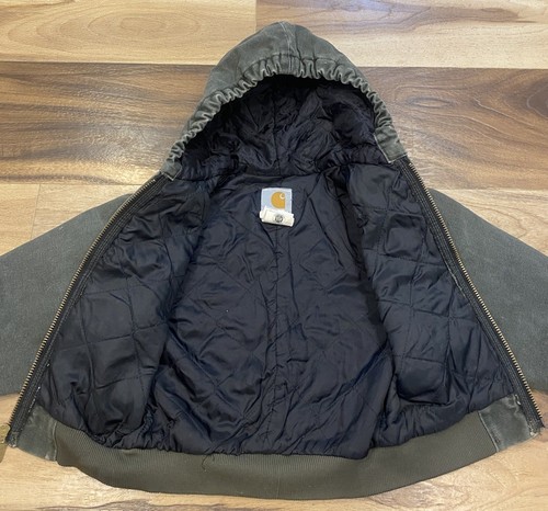 Chaqueta Carhartt Vintage Juvenil 4T Verde Lona Activa Sudadera con Capucha Niños Y30 MOS - Imagen 3 de 12