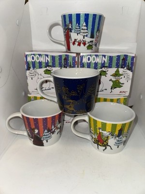 Moomin Mug Tea Cup Limited Edition Sold at ONLY KFC Japan Complete Set of 4 NIB