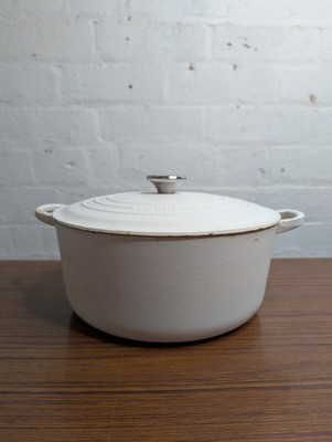 Le Creuset runde Auflaufform Dutch Oven Gusseisen weiß/creme 28 cm