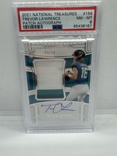 2021 National Treasures Trevor Lawrence True RPA /99 Auto Patch PSA 8 Jaguars