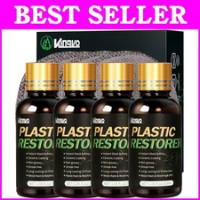 Premium Black Plastic Restorer - Hydrophobic Ceramic Trim Coating, 4-Pack