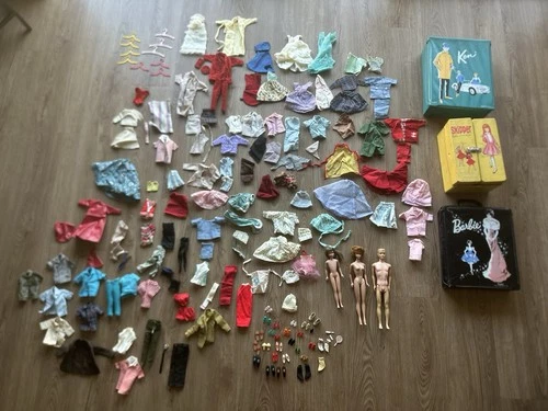 Vintage 1960 70s Barbie Lot  Dolls, Clothes, Accessories & Case Ken Skipper