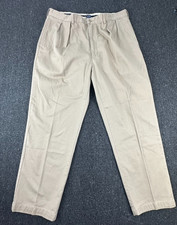 Polo Ralph Lauren Andrew Pant Men 40x30 Khaki Pleated Chino Vintage Cotton