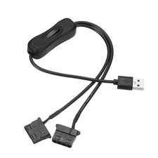 4 Pin-molex Port 5V Fan Power Adapter Cable with Switch, 2-Way Splitter 15.8"