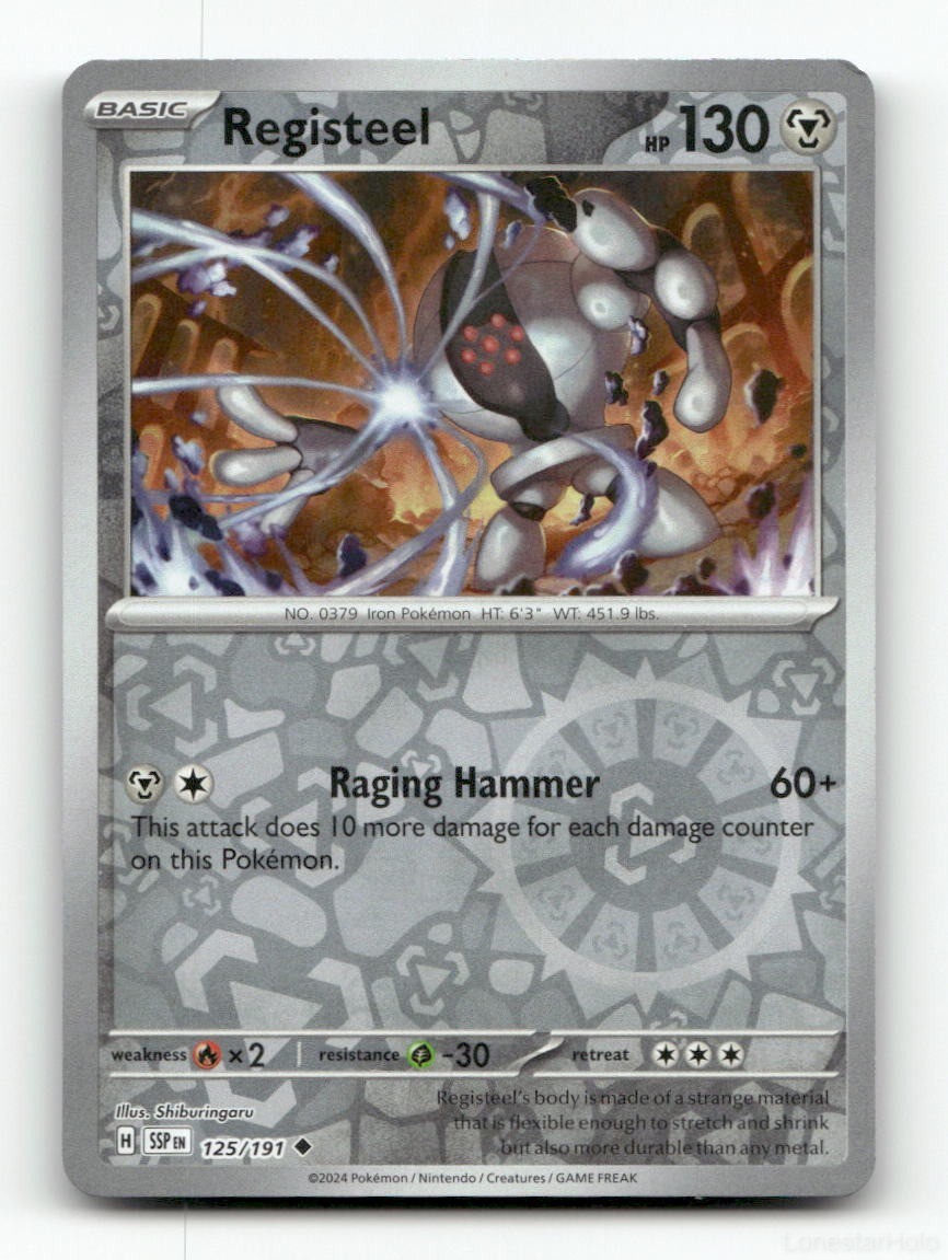 REGISTEEL SURGING SPARKS 125/191 POKEMON REVERSE HOLO NM/M