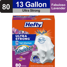 Ultra Strong 13 Gallon Trash Bags, Tall Kitchen Trash Bags, White, Fabuloso Lave