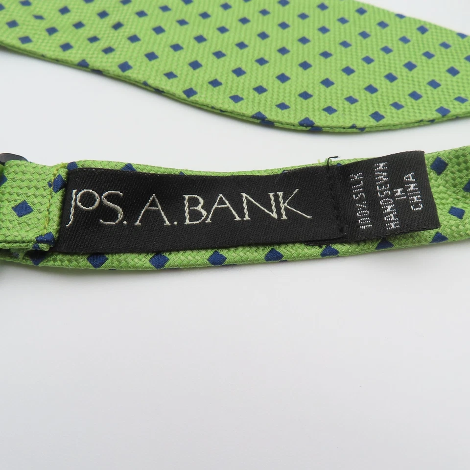 Pajarita Jos A Bank verde seda azul lunares 2,5" de ancho Foto 3 de 4