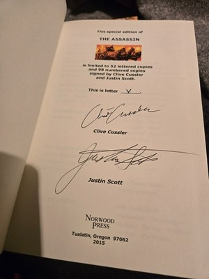 Clive Cussler THE ASSASSIN 1st/1st NORWOOD SIGNED x 2 Lettered w/ Slipcase NEW