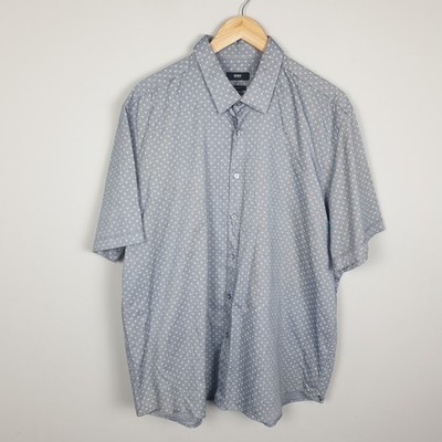 Boss Hugo Boss Hemd Herren 3XL Grau Micro Print Designer Smart Freizeit Büro