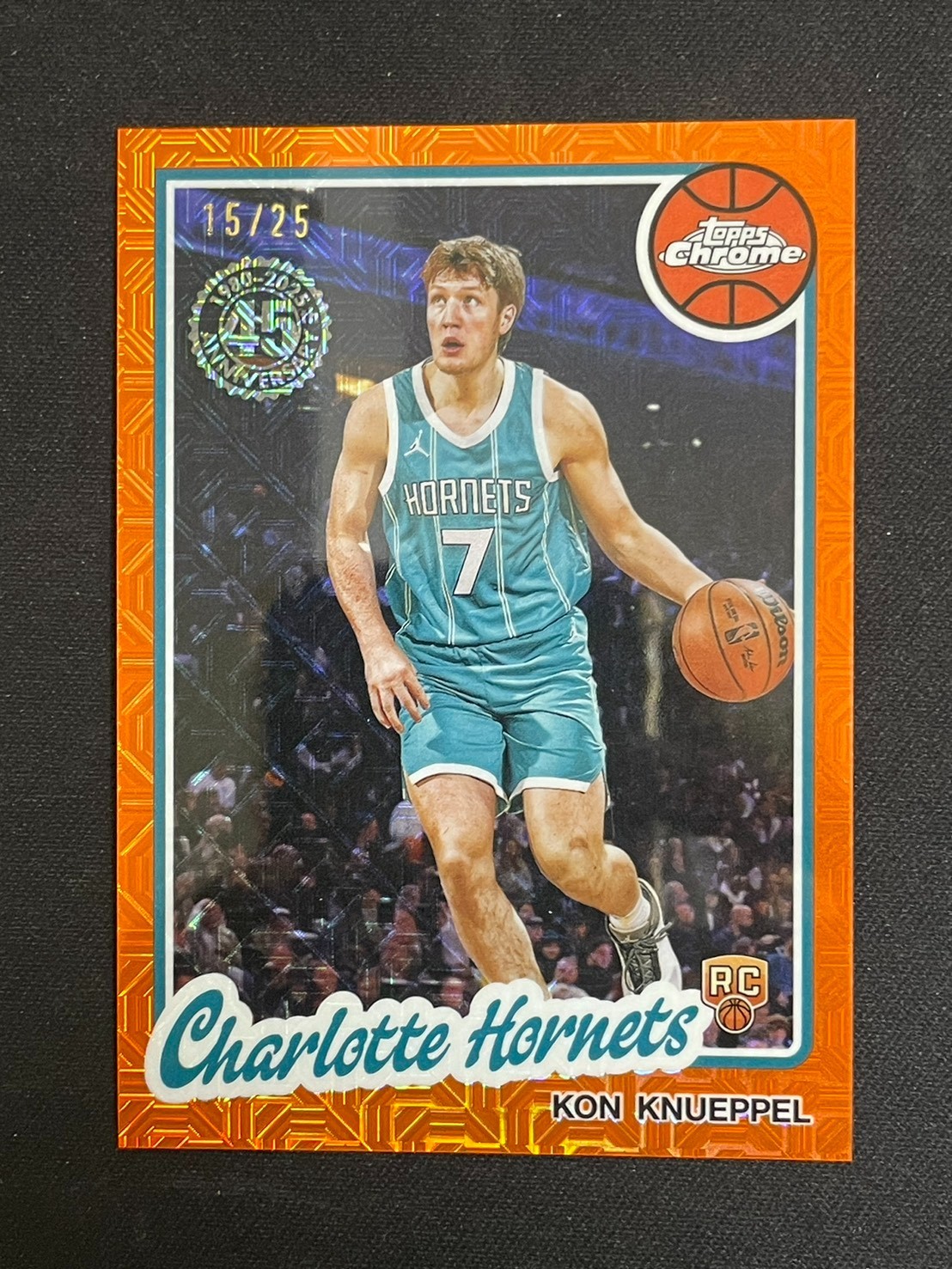 Kon Knueppel 2025-26 Topps Chrome /25 RC Orange Mojo 45th Anniversary #TC-KK